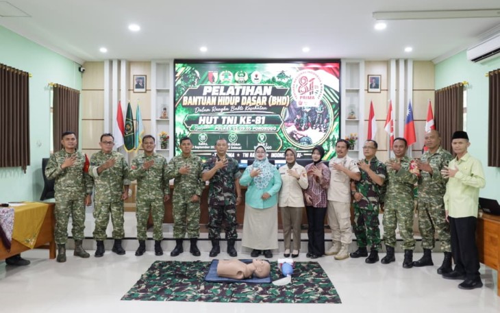 Kodim Ponorogo dan Poskes Ponorogo Gelar Pelatihan Hidup Dasar
