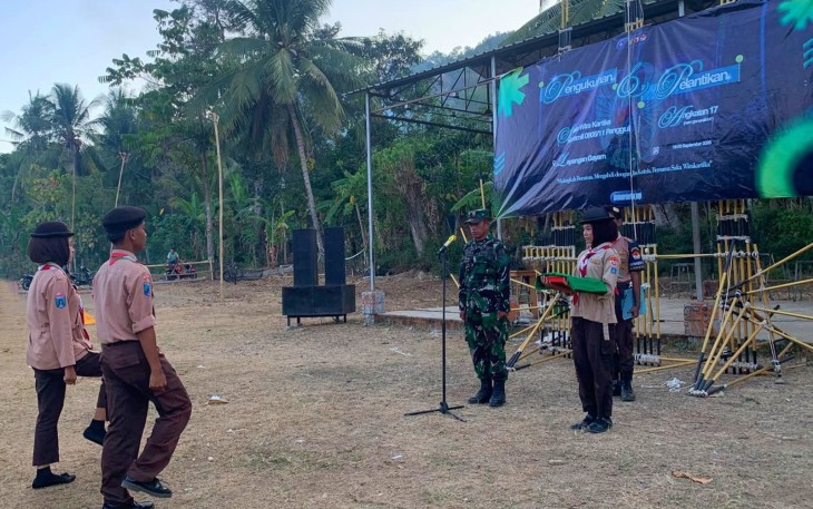 Koramil 0806-11/Panggul Kukuhkan Anggota Saka Wira Kartika Angkatan XVII
