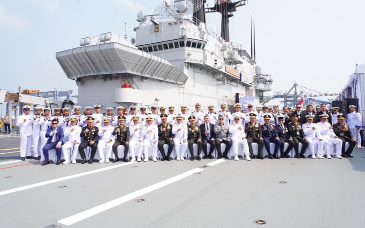 Panglima TNI Jenderal TNI Agus Subiyanto memimpin Upacara Shipnaming dan Pengukuhan Komandan KRI Sriwijaya-100, bertempat di Dermaga 107, Pelabuhan Tanjung Priok, Jakarta Utara, Kamis (24/09/2026)