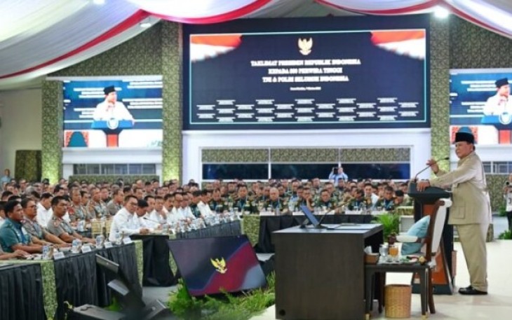 Presiden Prabowo Sampaikan Taklimat kepada 800 Perwira Tinggi TNI-Polri