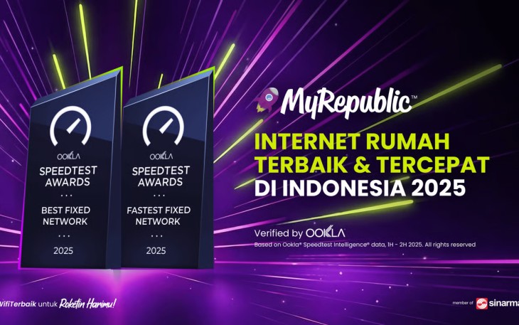 MyRepublic Indonesia Kembali Raih 2 Penghargaan Ookla: Internet Rumah Terbaik dan Tercepat di Indonesia