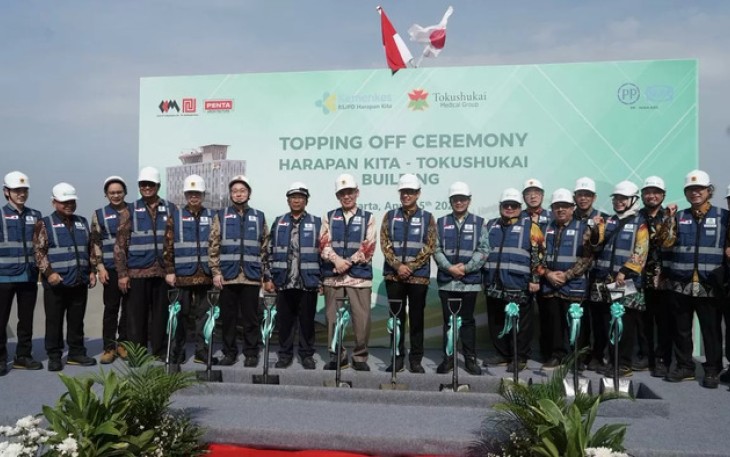 Topping off Ceremony pembangunan RSJPD Harapan Kita – Tokushukai Building