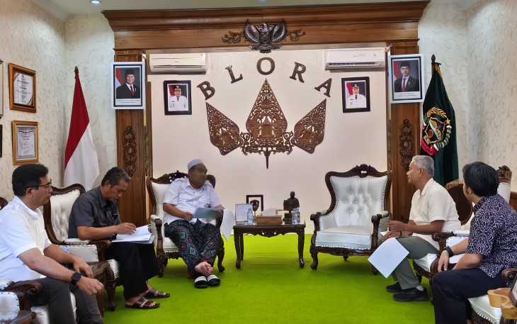 Kunjungan Vice President Eksplorasi Regional 4 Dedi Yusmen ke Bupati Blora Arief Rohman dalam rangka update progress pengeboran sumur ekslorasi Darajingga dan rencana kegiatan mobilisasi alat penunjang pengeboran, Jumat (13/3/2026)