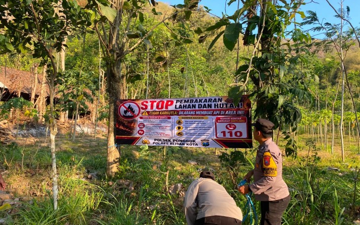 Polres Blitar Kota Polda Jatim terus menggencarkan langkah preventif untuk mencegah terjadinya kebakaran hutan dan lahan (karhutla) di wilayah hukumnya