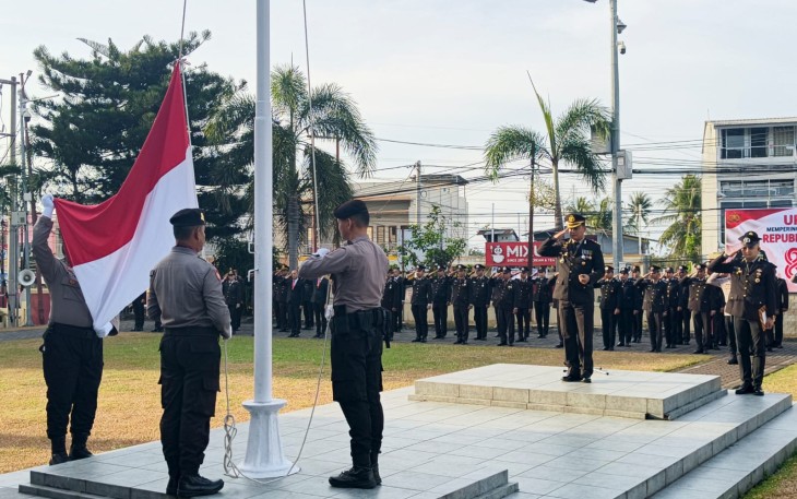 Upacara Peringatan HUT RI ke 81 yang di Pimpin langsung oleh Kapolres Bitung