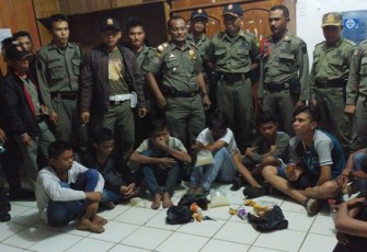 Puluhan Pelajar Saat Diamankan Satpol PP