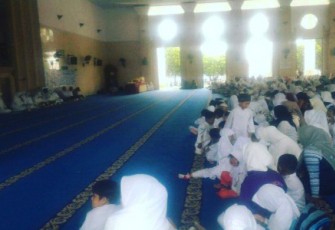 Acara HUT Kelompok Kerja Raudhatul Athfal (K3RA) di Masjid At Taqwa Kota Bengkulu, Kamis (30/3).