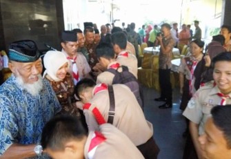 Wawali Patriana Sosialinda  saat Halal Bi Halal bersama Kwarcab Pramuka