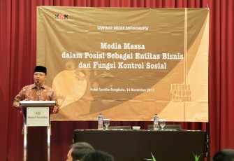 Plt Gubernur Bengkulu Rohidin Mersyah berikan sambutan dan membuka seminar Media Antikorupsi.