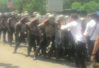 Personel saat latihan pengamanan