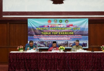 Sekda Provinsi Bengkulu Nopian Andusti, SE.MT menghadiri pembukaan pelatihan Table Top Exercise (TOP) penanggulangan bencana, yang diselenggarakan oleh Pusat Kesehatan TNI.