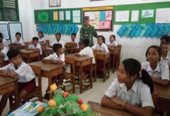 Satgas TMMD ke-101 Memberikan Motivasi ke Siswa SD Godo