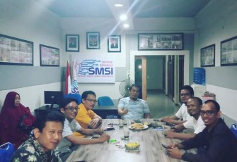Pengurus SMSI Bengkulu saat rapat koordinasi di Kantor SMSI Bengkulu