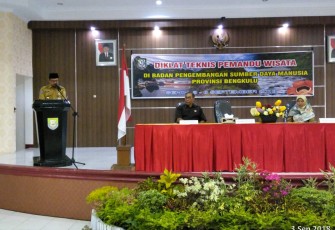 BPSDM) Provinsi Bengkulu, menggelar Pendidikan dan Pelatihan (Diklat) Tekhnis Pemandu Wisata Tahun 2018, di Ruang Aula Rafflesia BPSDM Provinsi Bengkulu.