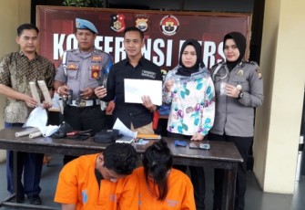 Polres Bengkulu saat konferensi pers tersangka dan barang bukti
