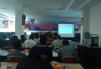 Diklat Jurnalistik angkatan IX yang digelar Yayasan Pendidikan Rakyat Bengkulu di Aula Kantor Rakyat Bengkulu KM 6,5 Bengkulu, Rabu (6/2/2019).