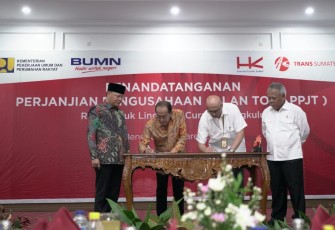 Gubernur Bengkulu Rohidin Mersyah Dan Menteri PUPR RI Basuki Hadimuljono Saksikan Penandatangan 