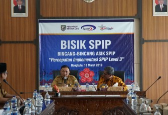 Sekretaris daerah Nopian Andusti Buka Bincang Bincang Asik Peningkatan Maturitas SPIP Nenuju Level 3 dan Entry Meeting Penilaian Maturitas SPIP di Lingkungan Pemerintah Provinsi Bengkulu