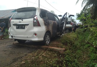 Kondisi mobil di lokasi kejadian