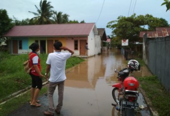 Salah satu titik lokasi yang terkena dampak banjir di Sawah Lebar Baru Kota Bengkulu