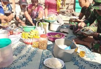 Satgas TMMD ke 105 dan Warga Gelar Ritual Adat "Banca'an"