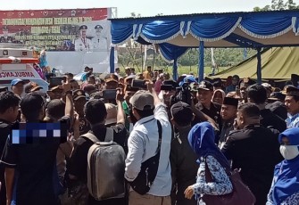 Suasana lokasi pembukaan TMMD ke 105 Desa Jatimulya kecamatan Suradadi