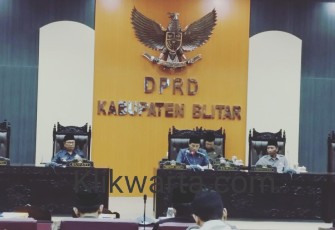 Suasana rapat paripurna Penyampaian Penjelasan Bupati Blitar atas Pandangan Umum fraksi DPRD Kabupaten Blitar tentang APBD-P 2019.