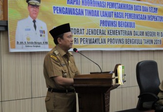 Plh Sekretaris Daerah Provinsi Bengkulu Hamka Sabri Buka Rakor Pemutakhiran Data dan Gelar Pengawasan Tindak Lanjut Hasil Pemeriksaan Inspektorat Provinsi Bengkulu Inspektorat Jendral Kemendagri Dan BPK RI Perwakilan Provinsi Bengkulu