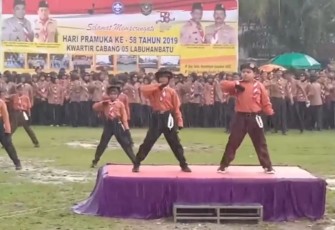 Penampilan taridi HUT Pramuka Labuhanbatu