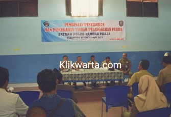 Satpol PP Pemkab Blitar Saat Gelar Pembinaan Penyuluhan Dan Pencegahan Tindak Pelanggaran Perda