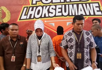 Polres Lhokseumawe saat gelar konferensi pers