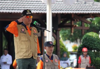 Wakil Walikota Tegal M. Jumadi saat pimpin apel siaga darurat bencana