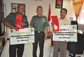 Kodam Jaya Raih 3 Juara Lomba Esai Insan Penerangan TNI AD 2019