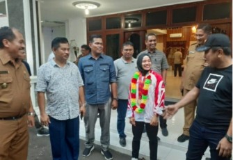 Sekdakab dan Kapolres Asahan Sambut Atlet Agustina Mardika Manik