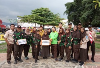 Anggota Saka Wira Kartika Binaan Koramil Tersono Galang Dana Bantu Korban Kebakaran