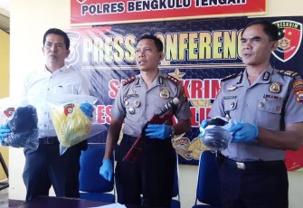Polres Bengkulu Tengah saat gelar konferensi pers 