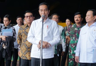Presiden Jokowi saat berpidato