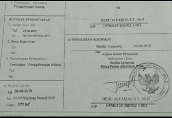 Tanda kepemilikan bidang tanah