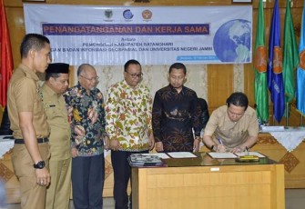 Bupati Batang Hari Teken Kerjasama dengan BIG dan Unja
