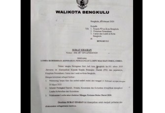 Surat Edaran Wali Kota Bengkulu 