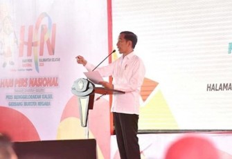 Presiden Joko Widodo saat memberikan sambutan
