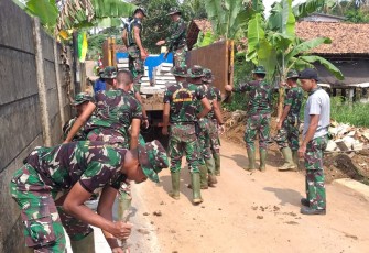 Satgas TMMD 107 Kodim 0508/Depok Kebut Pembuatan Drainase