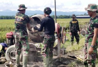 Pembangunan Talud di TMMD Reguler Pekalongan Pesat 