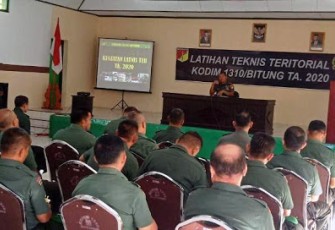 Dandim 1310 Bitung Letkol Inf Kusnandar Hidayat S.sos Pimpin kegiatan Latnister kodim Ta.2020