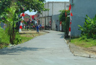 Program TMMD Sasaran Fisik Jalan H.Amin Sudah 280 Meter Dicor 