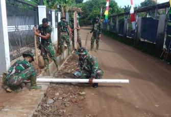 Satgas TMMD Tak Lupakan Saluran Air Warga