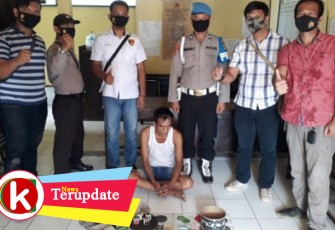 Satu orang penjudi dan barang bukti saat diamankan