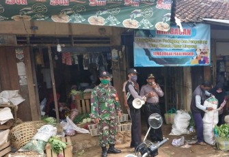 Polsek dan Koramil Limpung Sosialisasi New Normal di 2 Kecamatan
