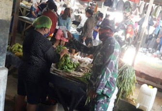 Koramil 1310-05/Kauditan Tanamkan Disiplin dan Kepatuhan Terhadap Protokol Kesehatan Covid-19