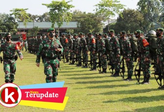 Upacara Pelepasan Satgas Pamtas RI-PNG Yonif MR 413/Bremoro menuju wilayah perbatasan di Provinsi Papua Sektor Utara Sabtu (27/06/2020) di Markas Yonif MR 413/Bremoro Kabupaten Sukoharjo Jawa Tengah.
